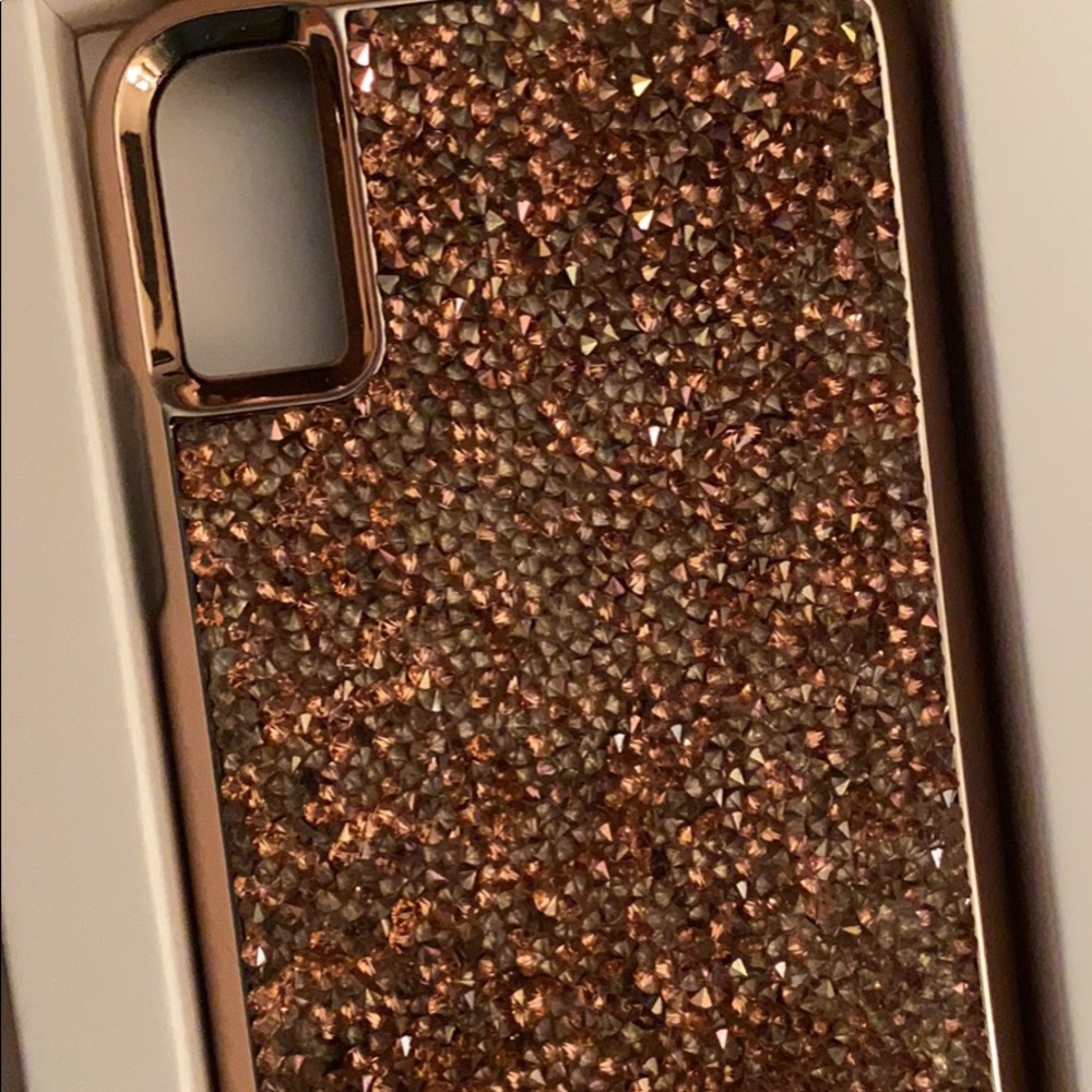 Gold rhinestone iPhone X case
